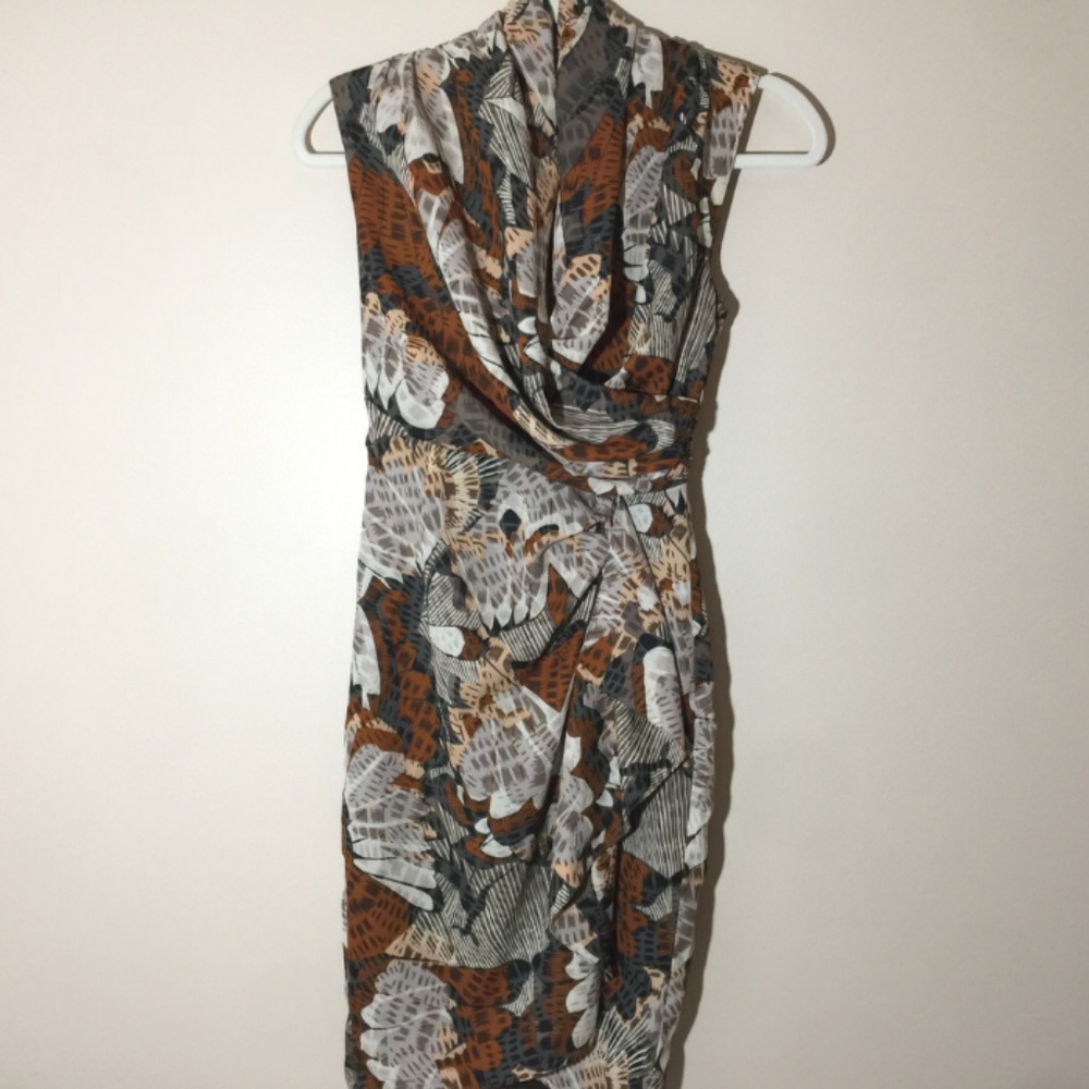 H&M Shawl Collar Chiffon Wrap Dress